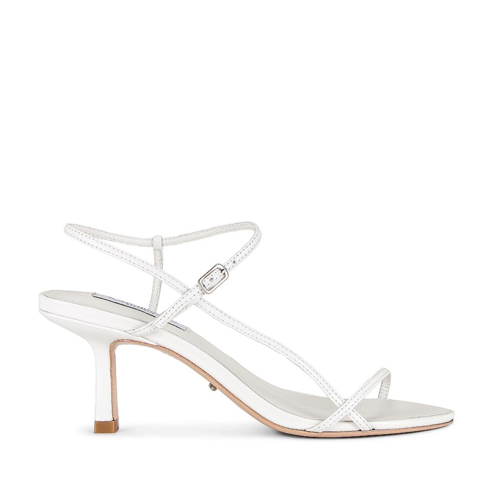 Tony Bianca Women's White Strappy Mid-Heel Sandal